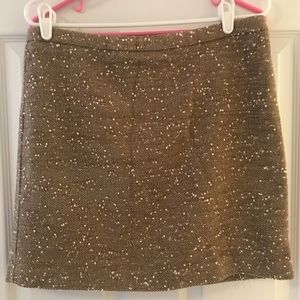 Tan/Gold knee length pencil skirt